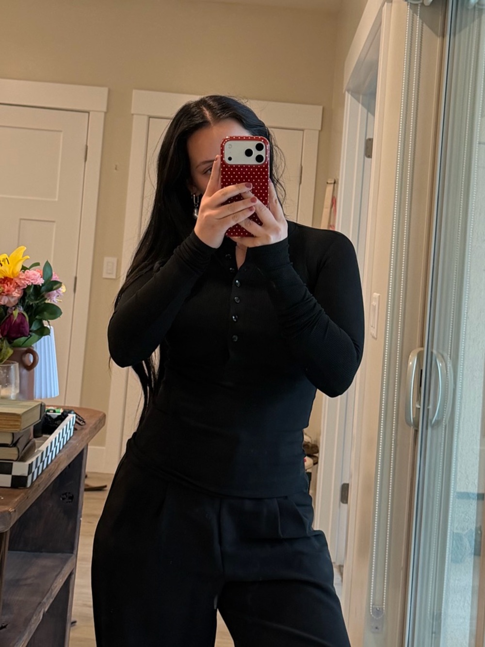 Women's Black Long Sleeve Tee